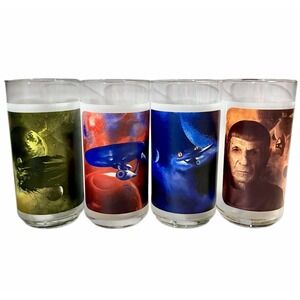 Star Trek Movie Burger King Collectible Glass Set (4) 2008 Kirk Spock Uhura Nero